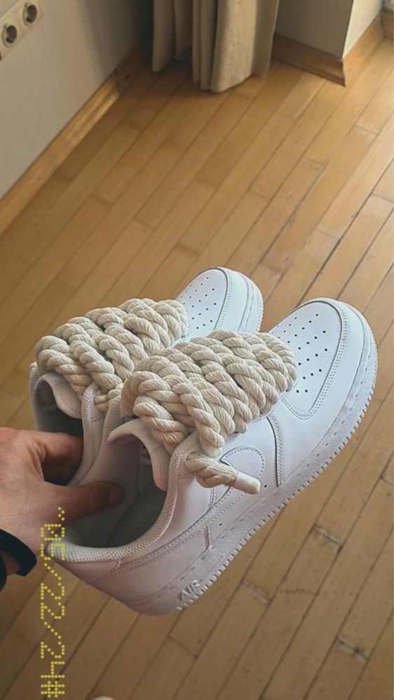 Original 38,39,40,41,42,43,44,45 Nike air force 1 rope laces white