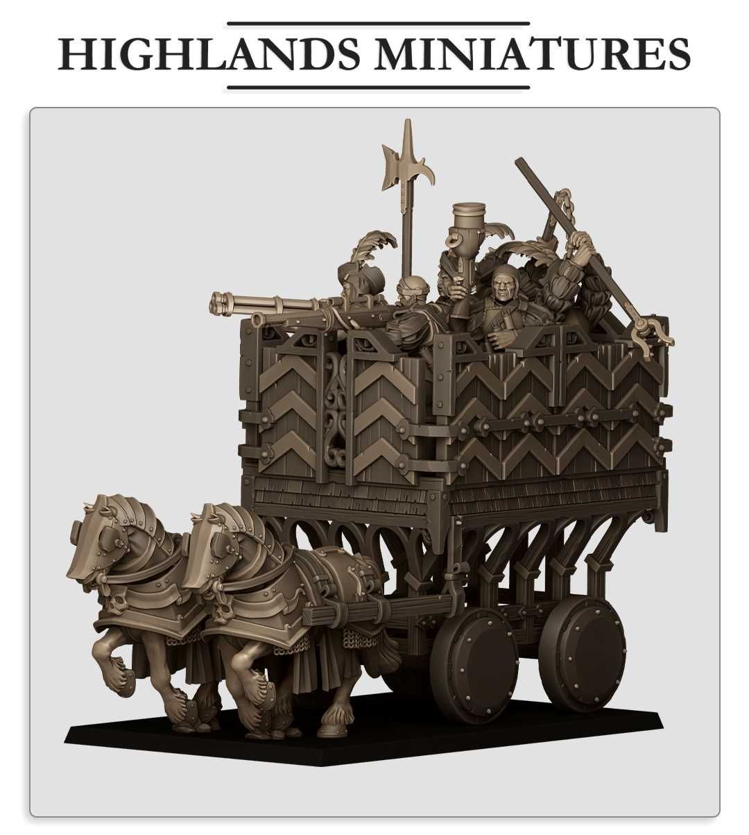 Sunland Armoured Wagon z Załogą - ToW WFB AoS - Highlands x1 + x6 crew