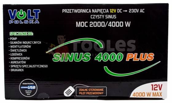 Przetwornica napięcia prądu SINUS 4000 PLUS (12V/230V 2000/4000W) VOLT