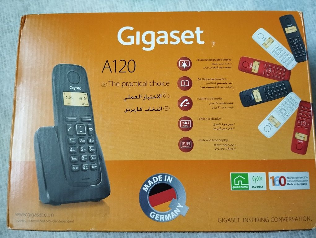 Telefon stacjonarny bezprzewodowy Gigaset A120, made in Germanu, biały
