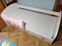 Łóżko z barierką i materacem dla dzieci białe 85x165cm Gratis poducha