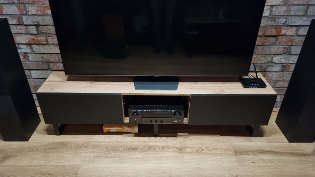 Szafka RTV 180cm imola 1.1 czarny mat dąb wotan