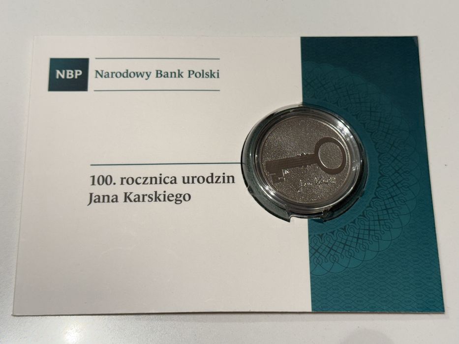 Srebrna moneta NBP - 100. rocznica urodzin Jana Karskiego