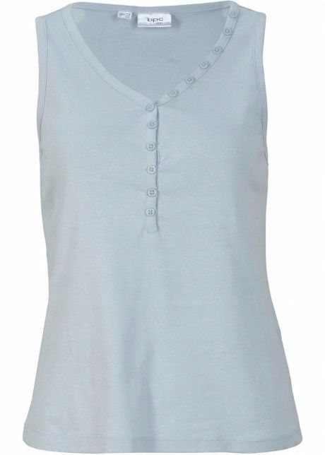 B.P.C top błękitny z guziczkami 40/42.