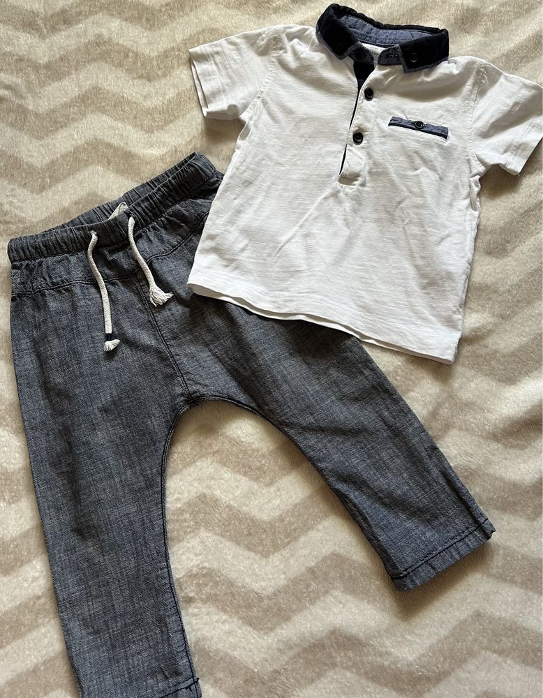 Одяг для хлопчика 9, 12-18 місяців. Рубашки, штани, мусліновий костюм