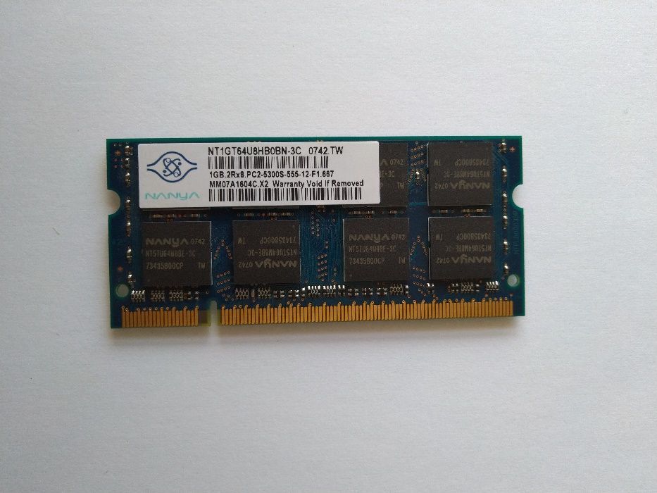 Memória NANYA 1GB DDR2-667 CL5 SoDimm