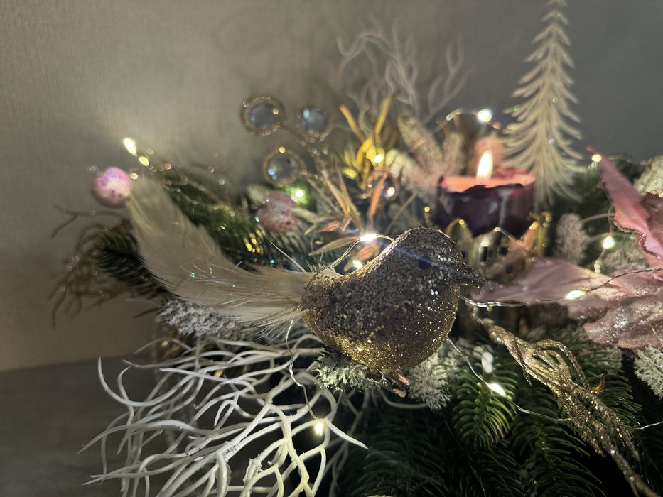 Новорічна екібана,новорічна прикраса-декорація !!