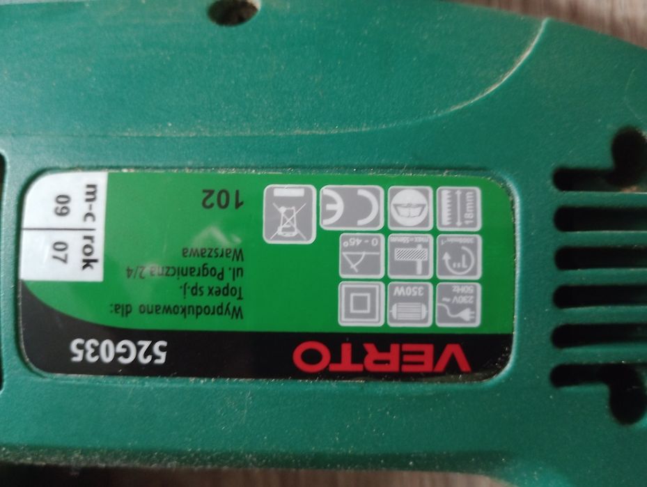 wyrzynarka piła szablasta Verto 350 W stan b.dobry parę razy użyta...