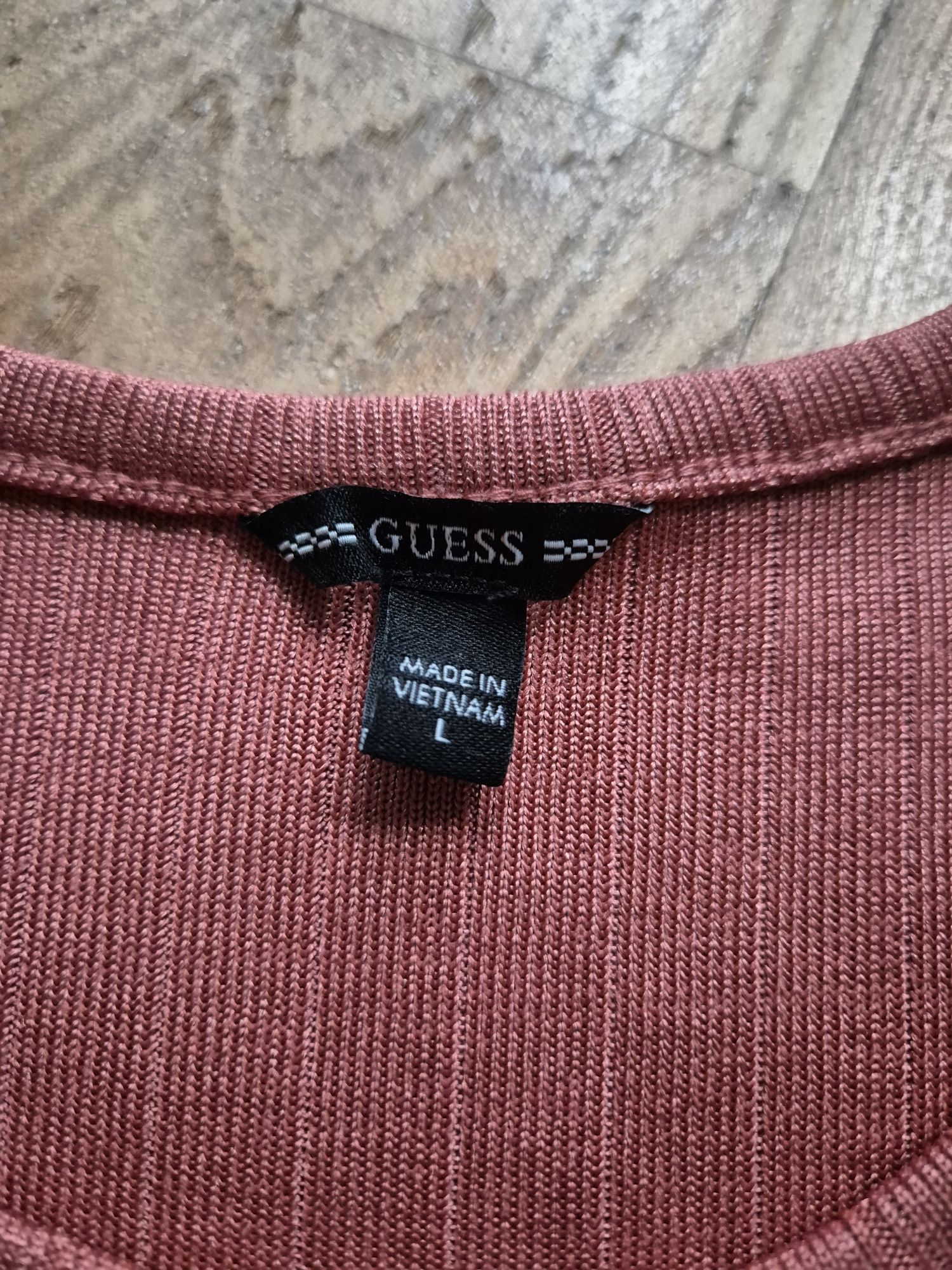Różowy top w prążki, Guess,r.L
