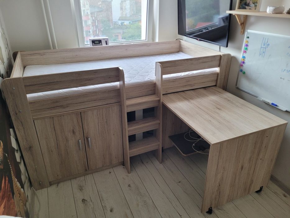 Łóżko piętrowe z biurkiem, antresola, młodzieżowe, dziecięce