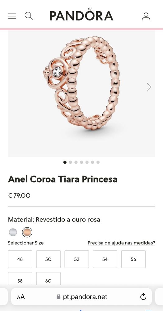 Anel Coroa Tiara Princesa Rose Gold