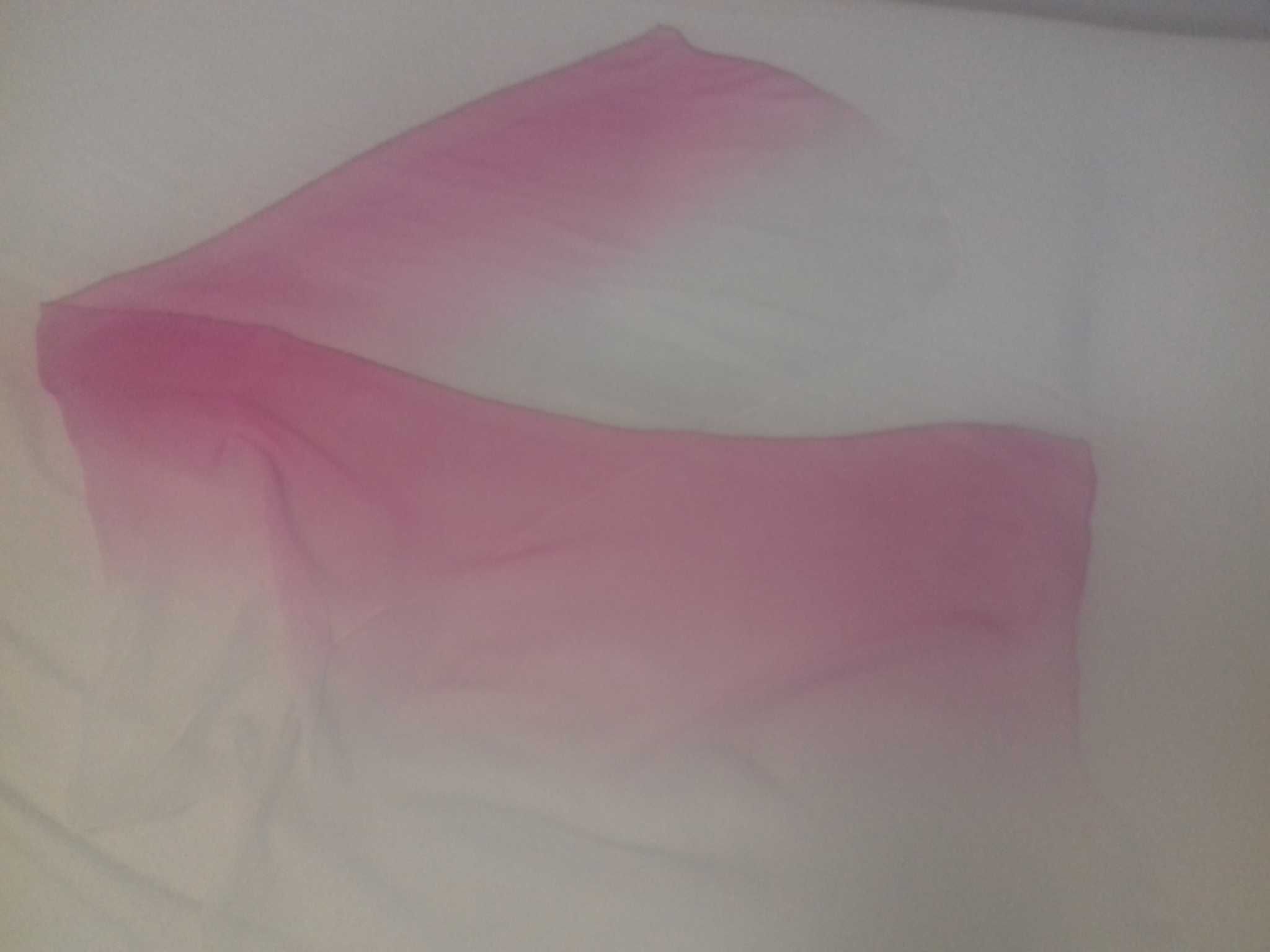 szal różowo - biały, jak mgiełka, 50 x 120