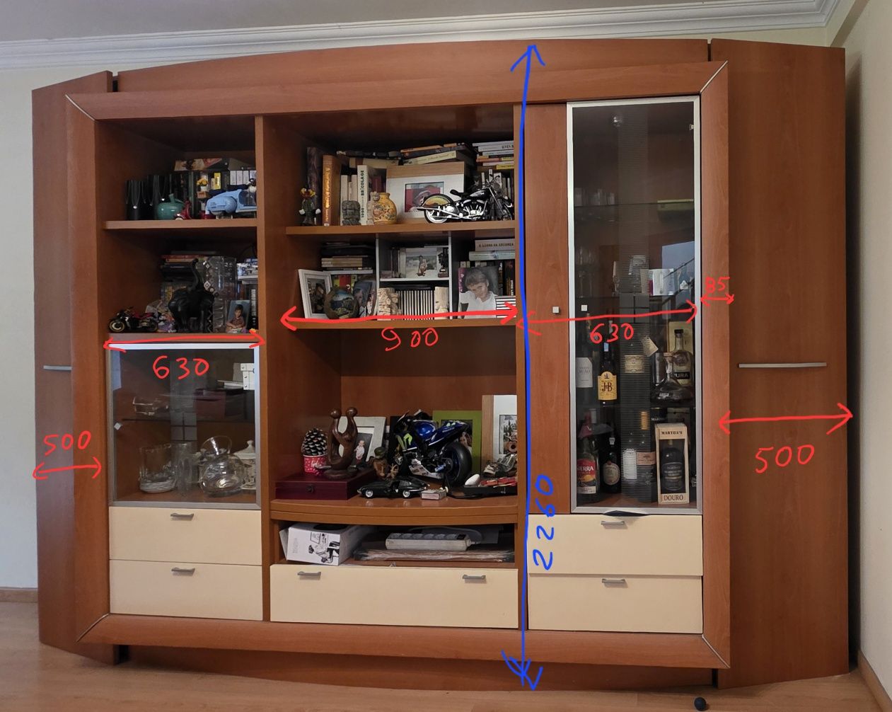 Vendo Móvel de sala em módulos cor cerejeira