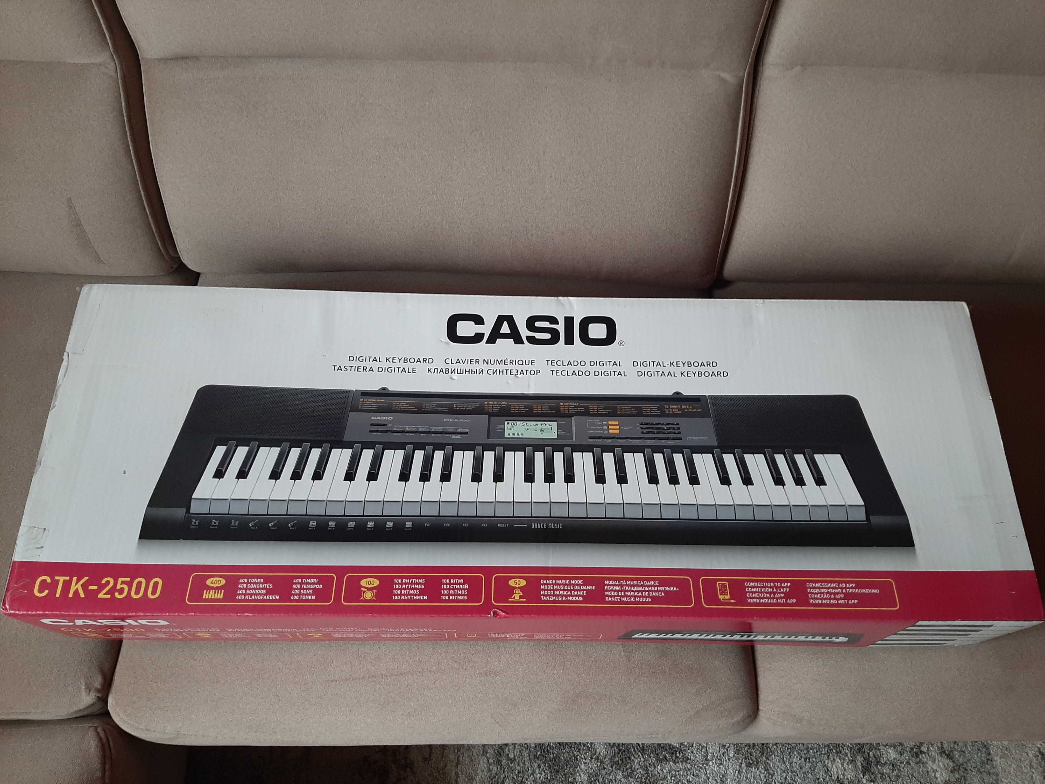 Keyboard Casio CTK-2500 ze statywem + gratisy