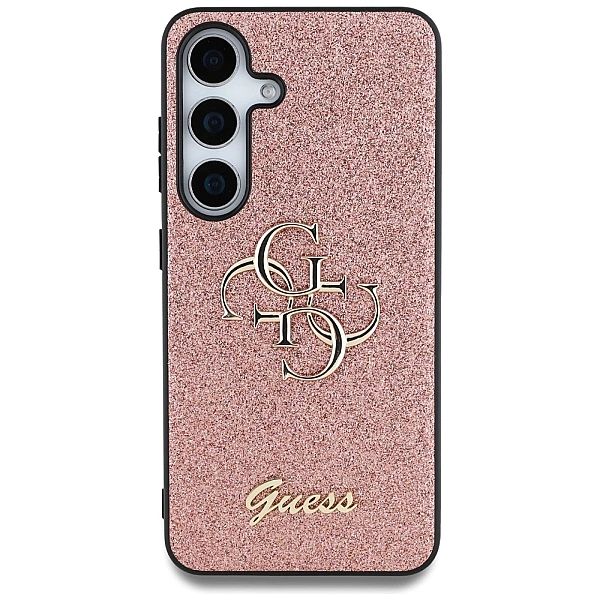Etui Guess Fixed Glitter Big 4G Metal Logo do Samsung Galaxy S25 różow