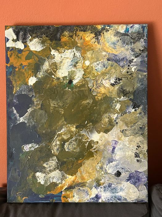 Vendo pintura abstrata em acrílico