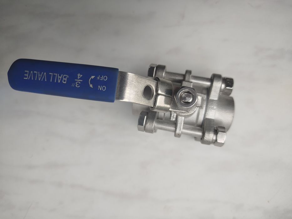 Кран шаровый трёхсоставной приварной нержавейка 3/4"(ду20)