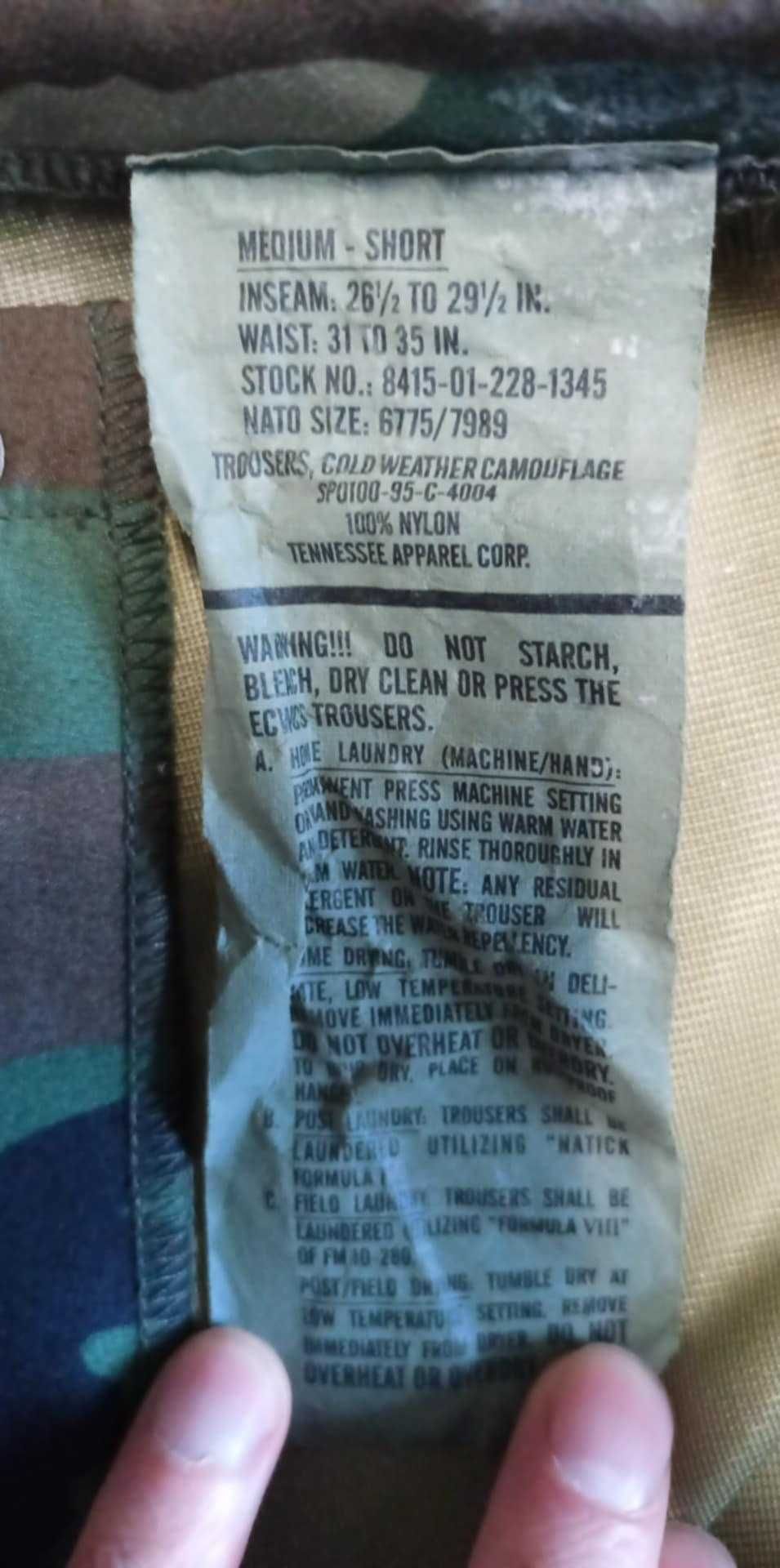 Spodnie US Army Goretex Woodland r.Medium Short