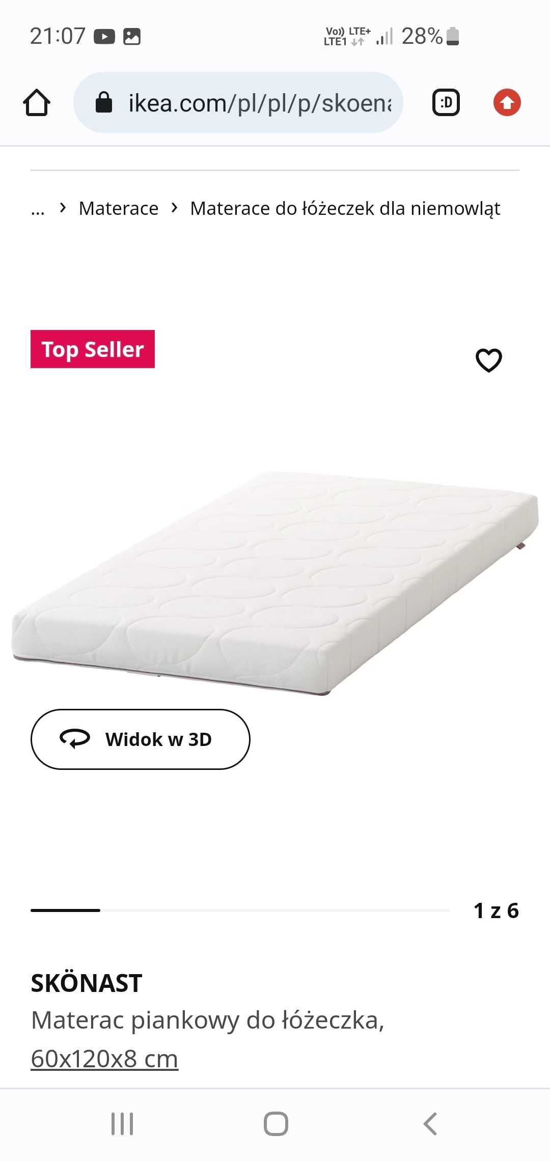 Komplet IKEA łóżeczko + materac