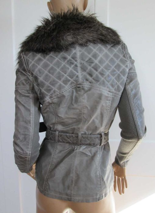 River Island kurtka skórzana szara  eco skóra 6 XS XXS