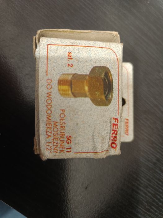 Półśrubunek mosiężny do wodomierza 1/2"