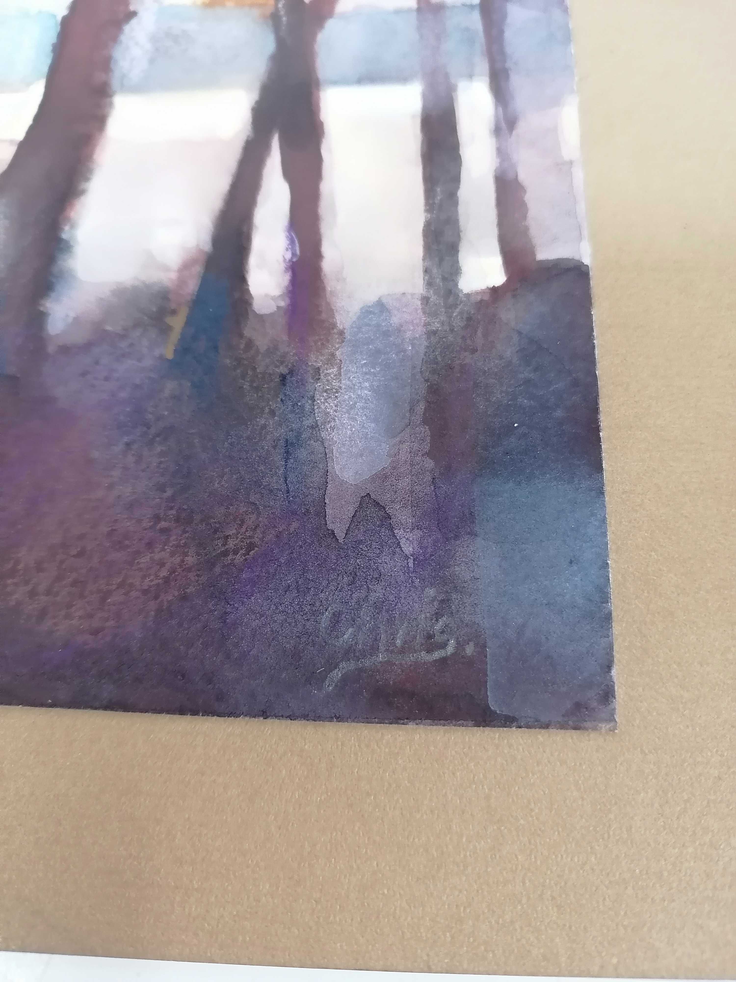 Pejzaż praca grafika obraz akwarela gwasz Krystian Tracz Chris