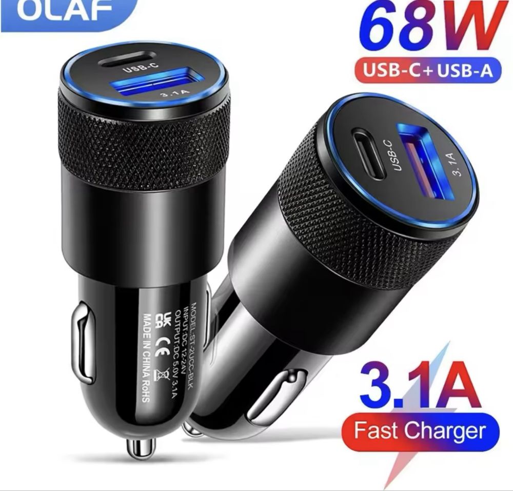 Зарядка USB в авто прикуриватель fast charge