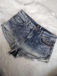 Szorty jeansowe Bershka 38 M z wysokim stanem serduszka ombre