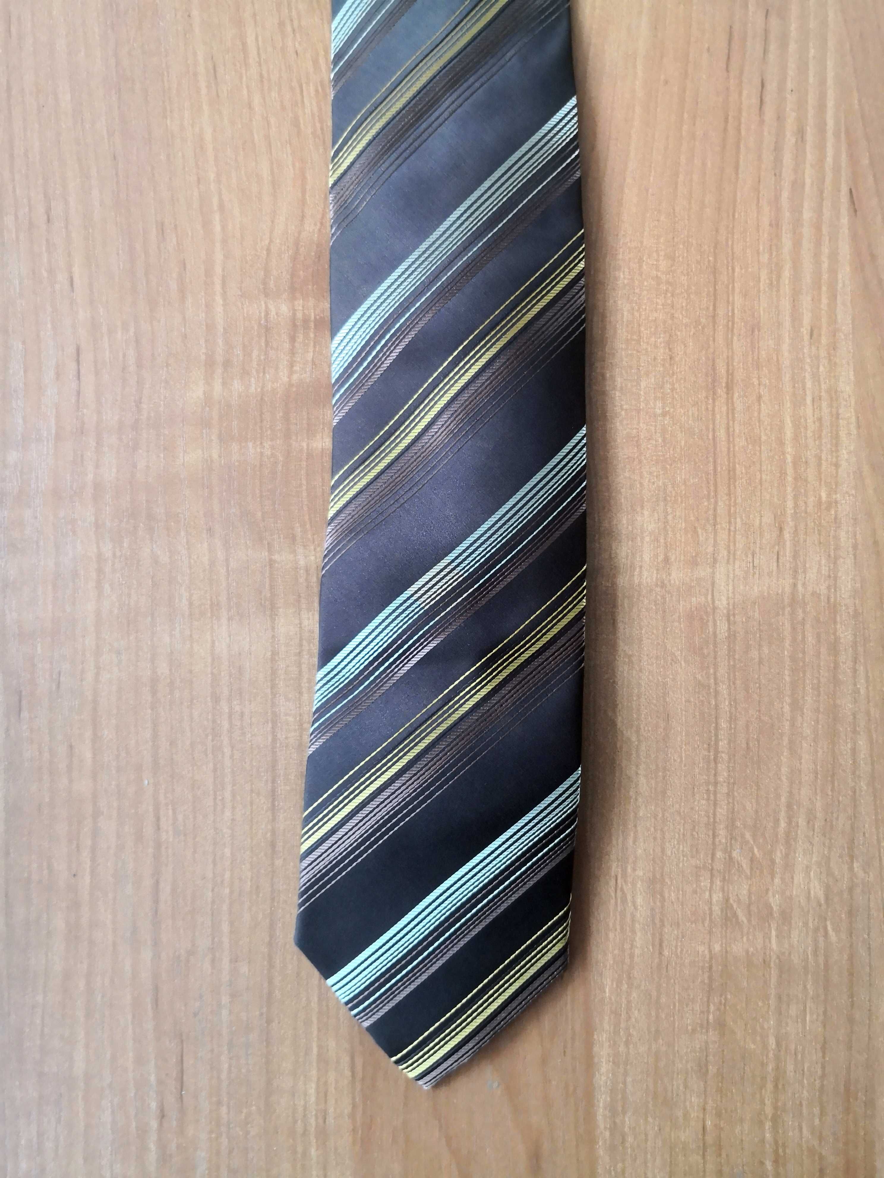 Krawat brązowy marki Venzo nowy