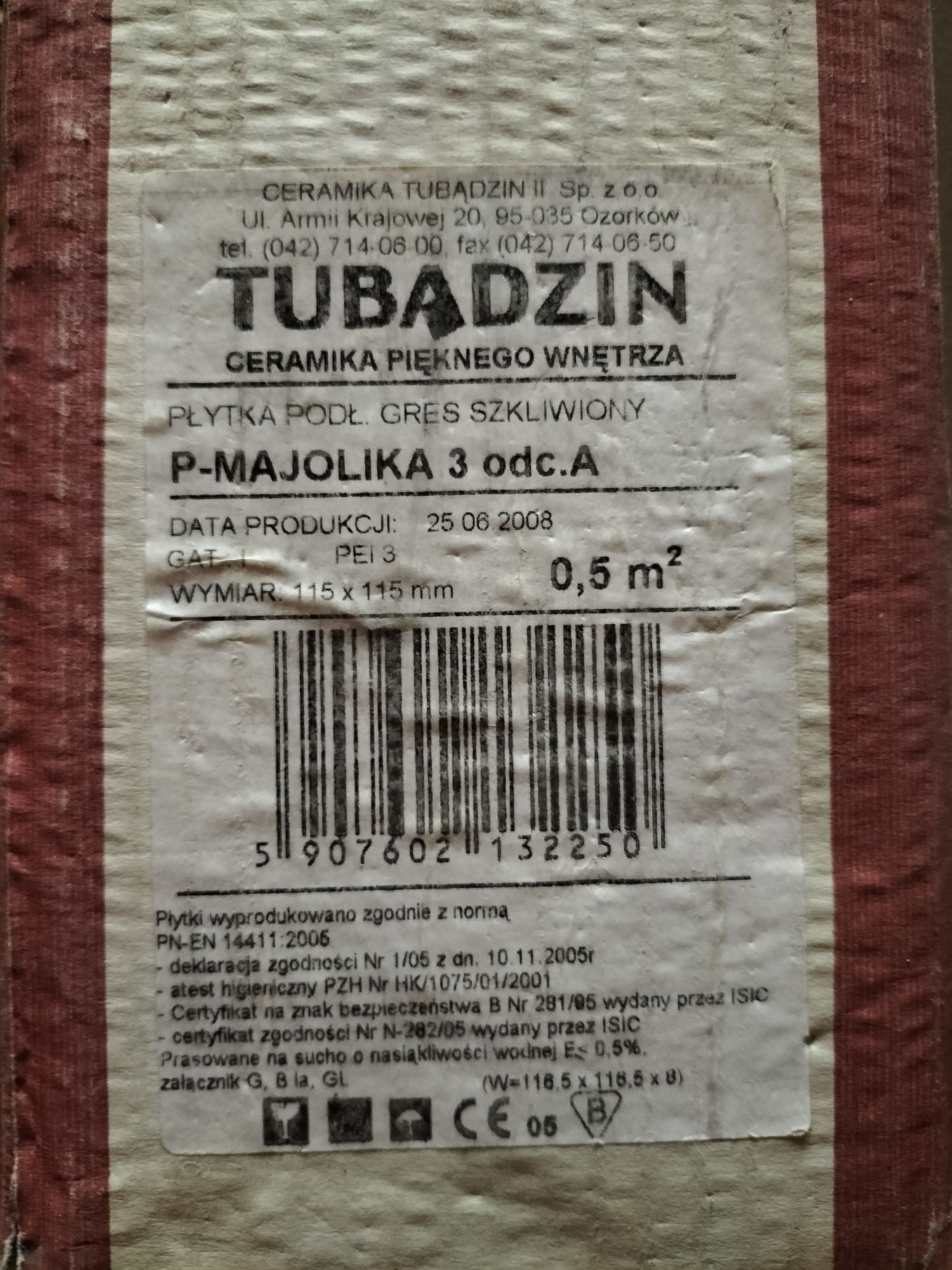 Majolika Tubądzin płytki gres kafle kafelki  11.5x11.5cm