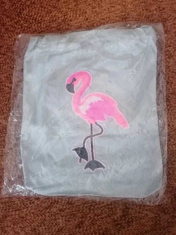 Torebka z flamingiem, Nowa, zamykana na suwak