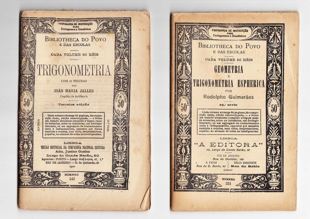3 Livros Biblioteca do Povo e das Escolas com Mais de 100 Anos