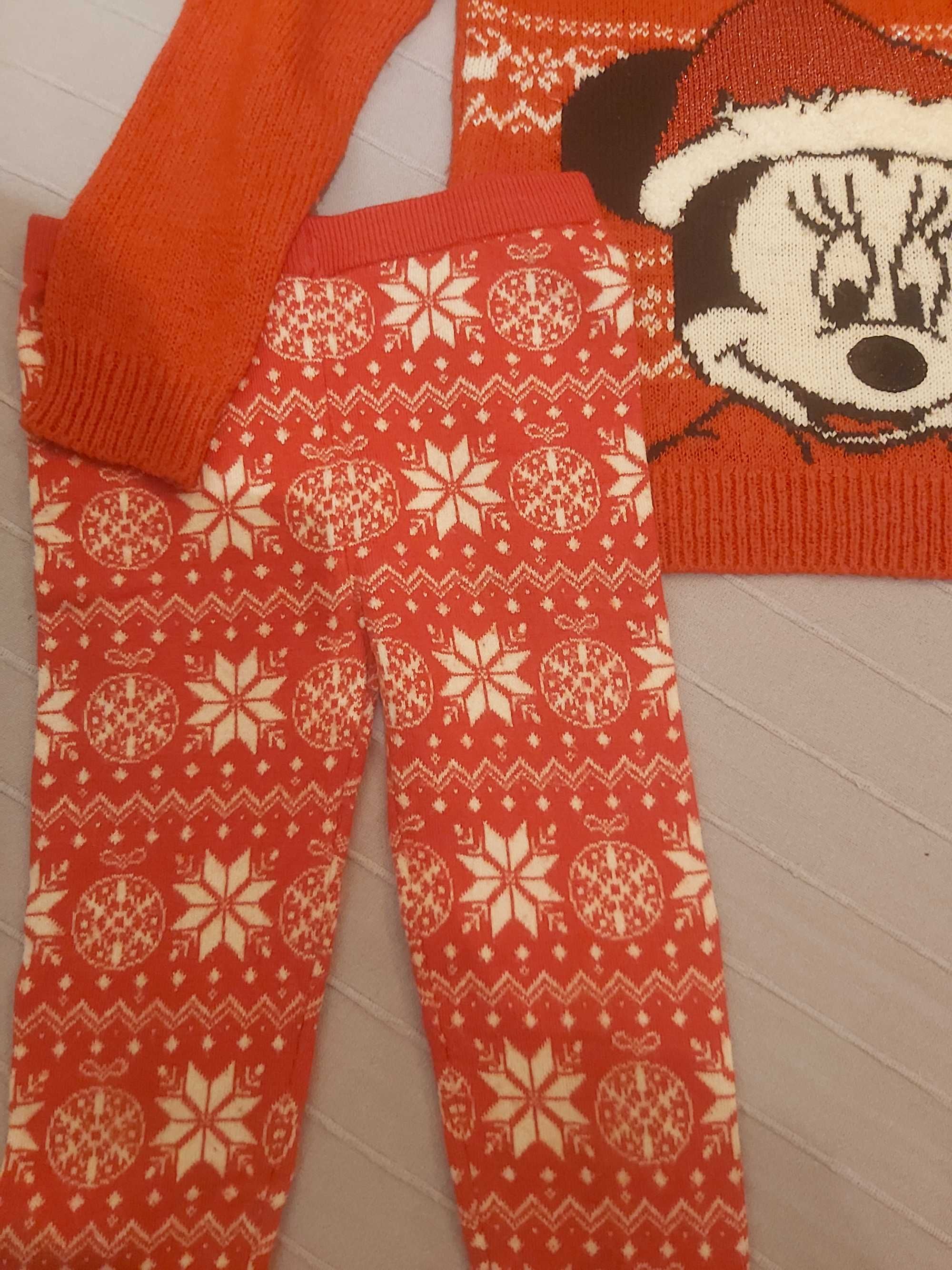 Sweter świąteczny Minnie +legginsy 122-128