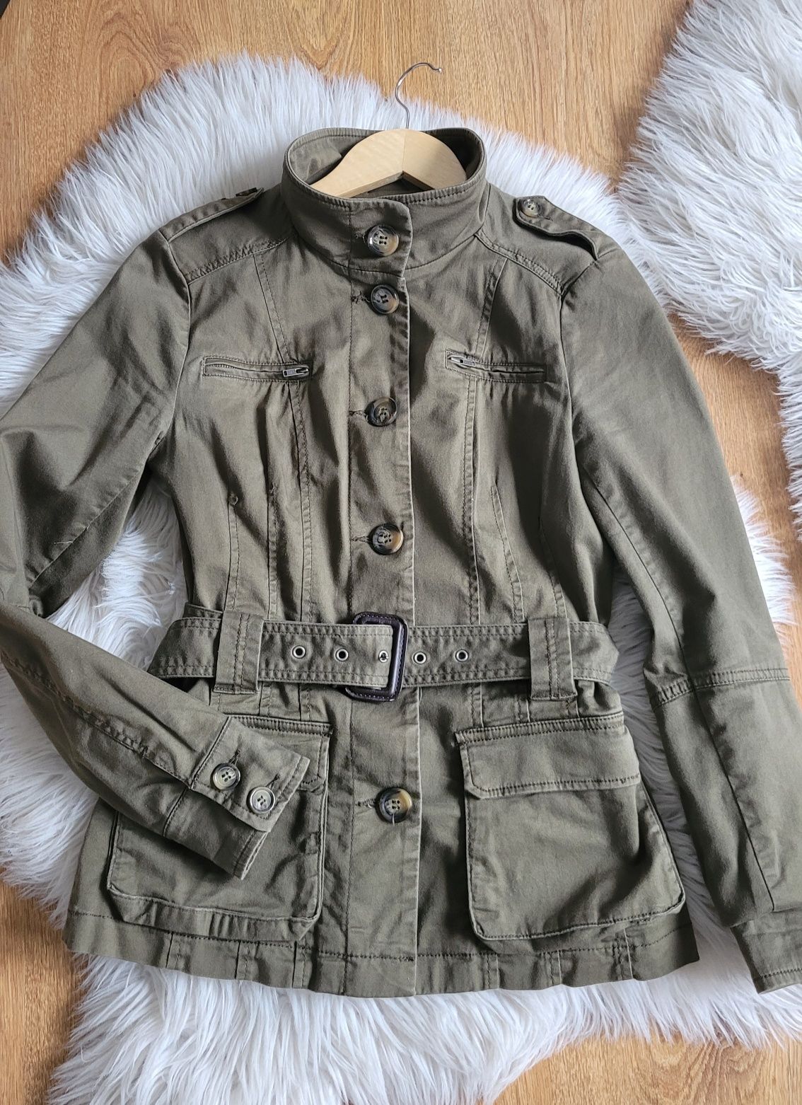 cienka kurtka khaki r. S z H&M