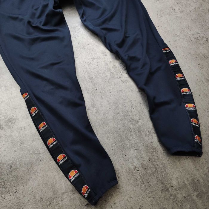 MĘSKIE Dresy Sportowe Joggery Granatowe Ellesse Lampas Suwak Casual