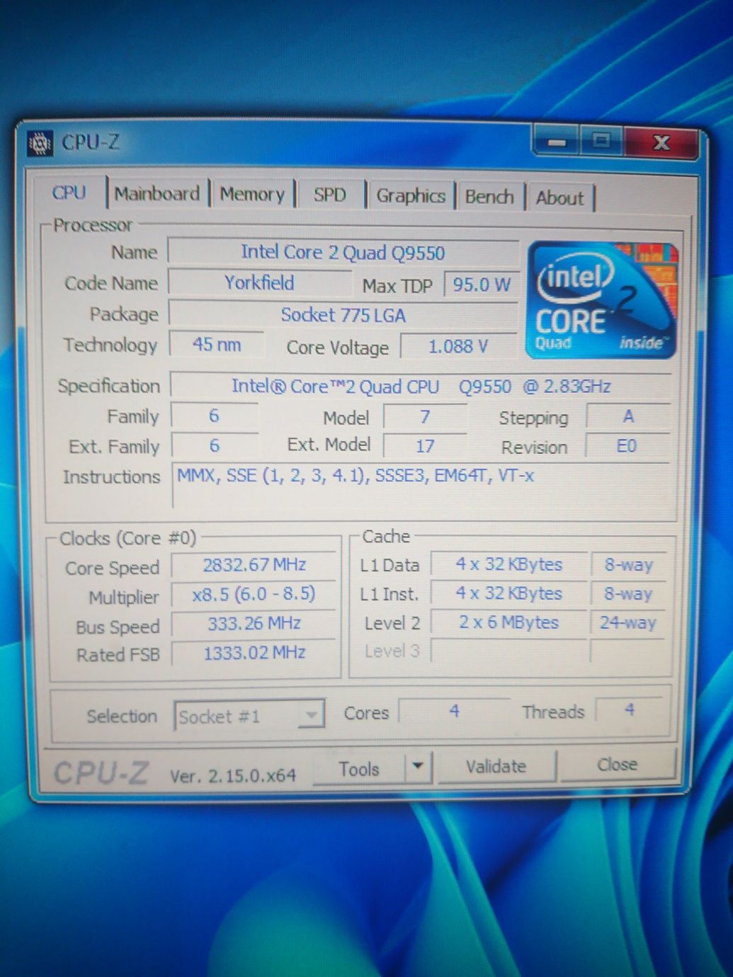 Системный блок 4 ядра  Intel Core 2 Quad Q9550 четырёх ядерный.