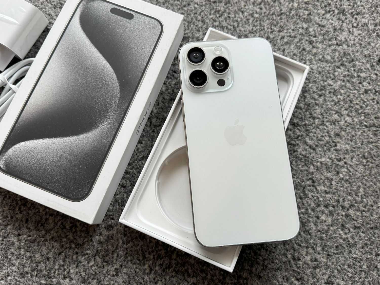 iPhone 15 Pro Max 256GB WHITE BIAŁY Silver Bat100% Gwarancja FV