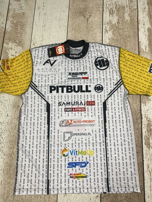 Koszulka sportowa Pitbull west coast Dawid Kuczmarski KSW żółta czarna