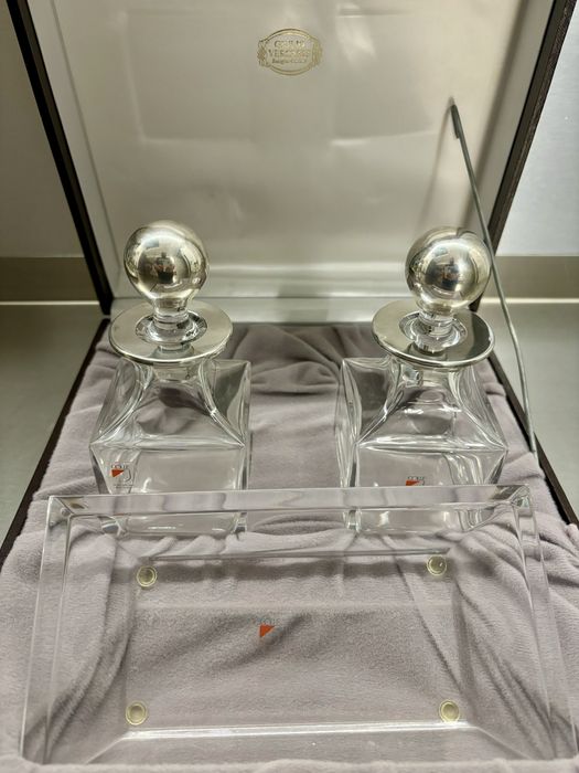 Ekskluzywny Kryształowy okuty Srebrem 925 Zestaw toaletowy w Etui