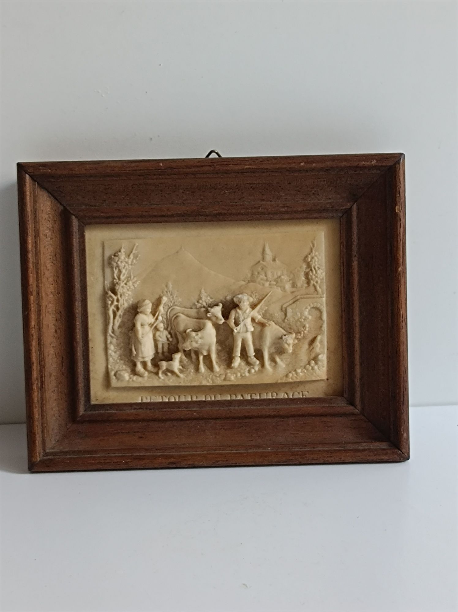 Relief F.C.Becker XIX w rzeźba miniaturowa artystyczna.Antyk.