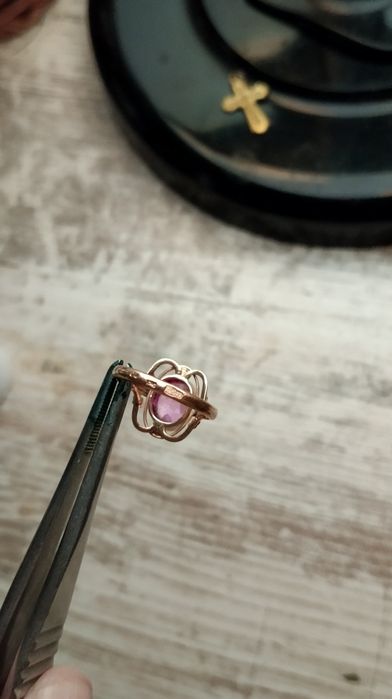 Каблучка, золота 583, срср, корунд