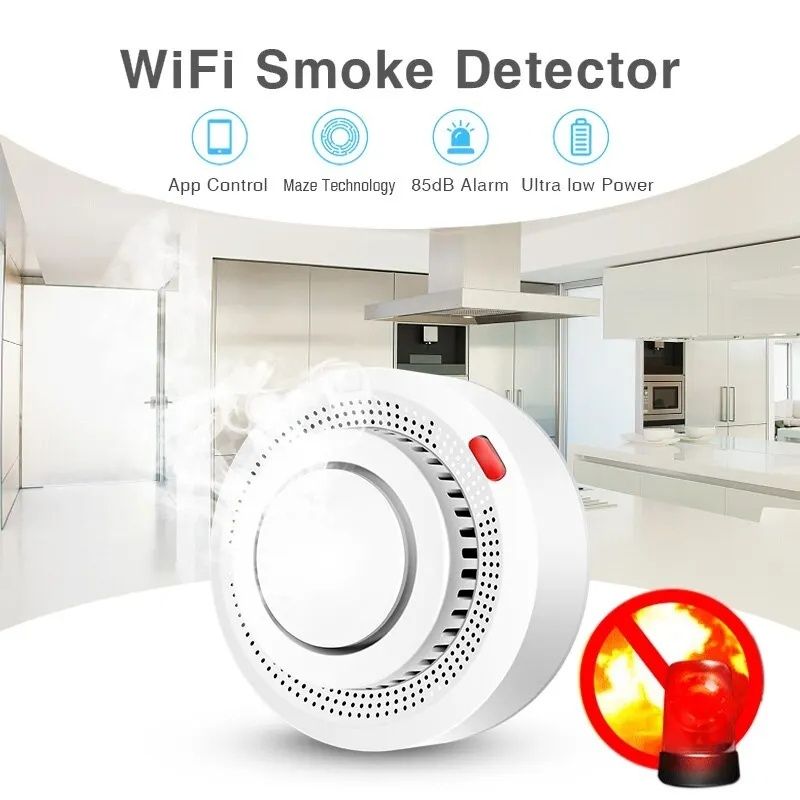 Tuya WiFi Czujnik dymu Ochrona przeciwpożarowa alarm system