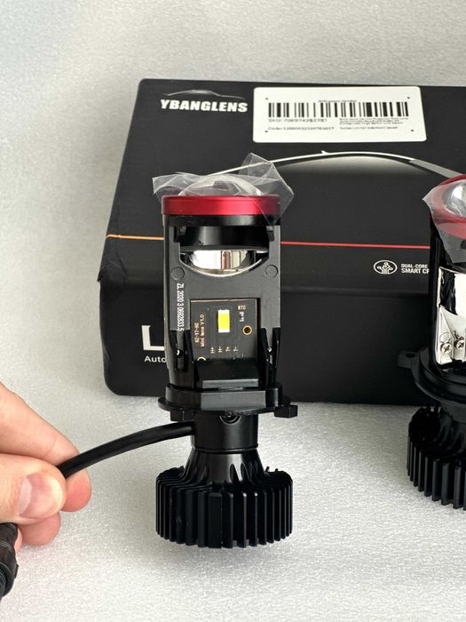 Мини линзы Y7D H4 Bi LED светодиодные лампы ближний дальний комплект