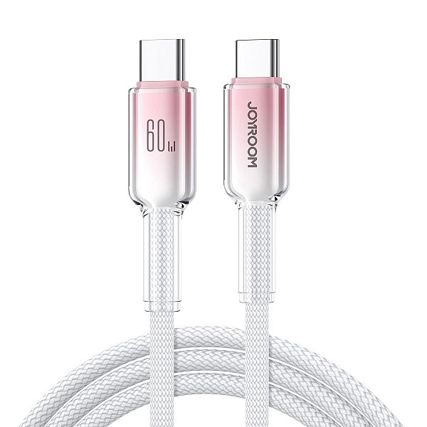Kabel Joyroom S-A42 Crystal-Clear Series 60W USB-C - USB-C 1,2m - biał