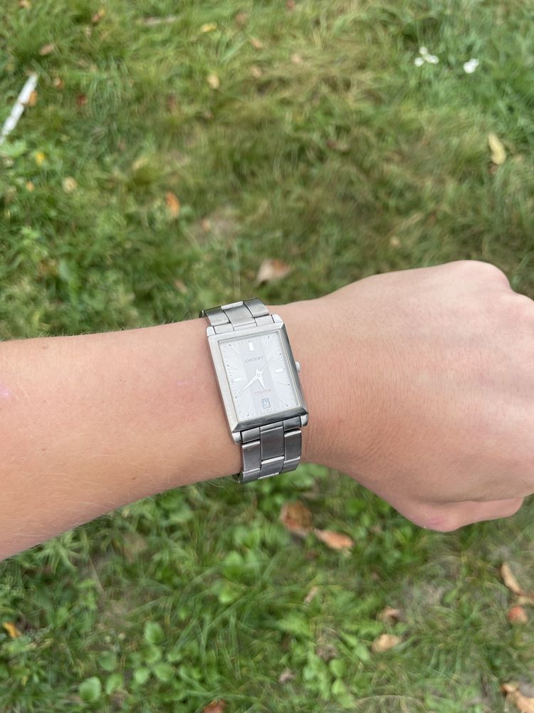 Титановий Orient Titanium Quartz чоловічий японський годинник