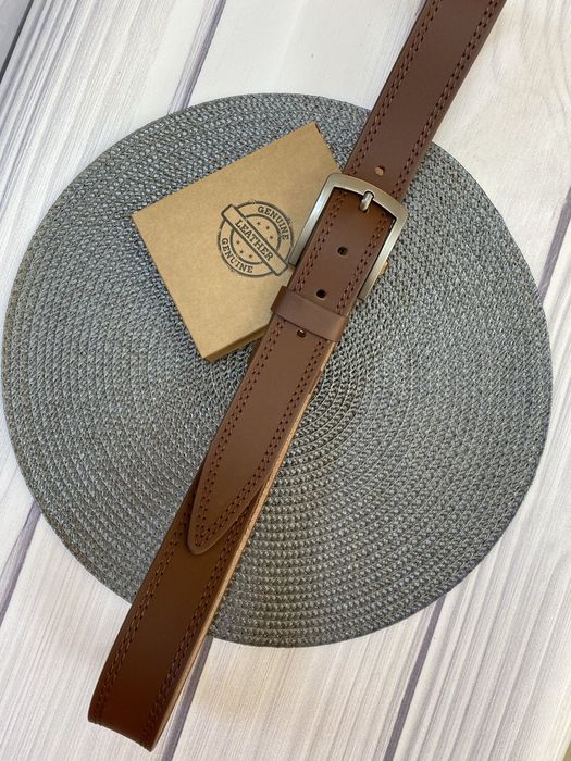 Ремінь пояс чоловічий шкіра шкіряний коричневий / ремень мужской кожа