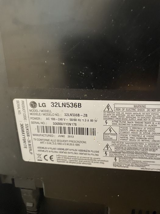 Sprzedam tv lg 32ln536b
