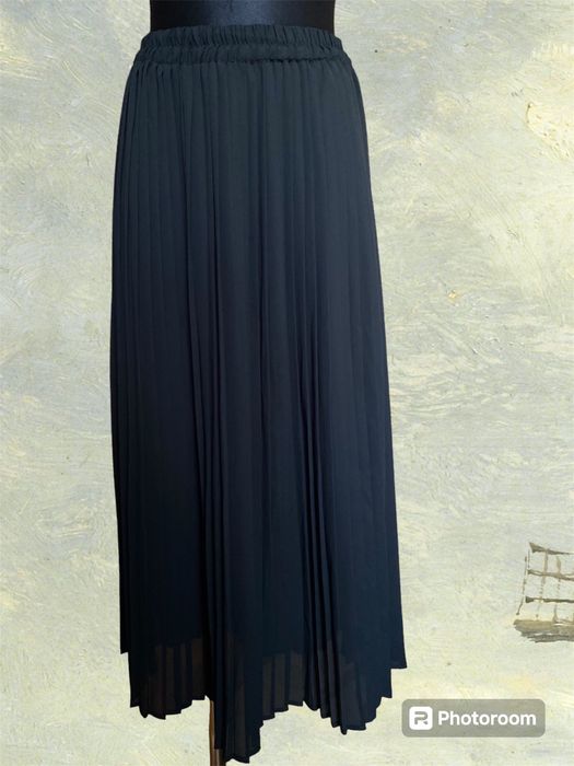 Spódnica długa czarna  maxi alternative gothic plisowana  40 M L