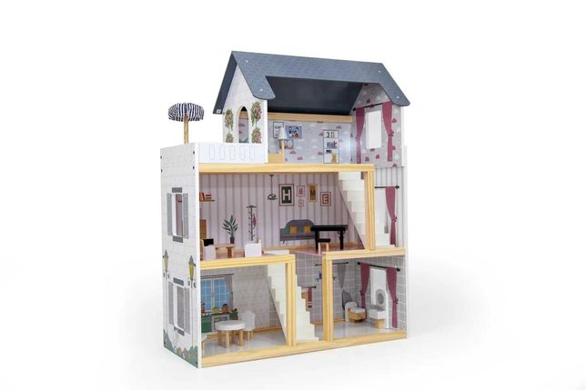 Ігровий ляльковий будинок Деревяний будиночок для барбі Великий вибір