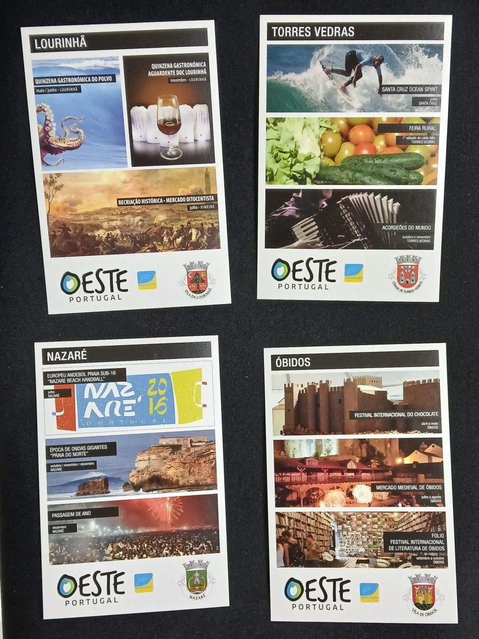 Conjunto de Postais da região do Oeste